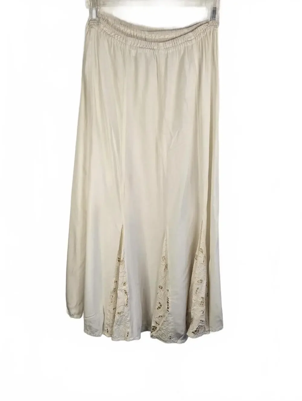 Sunya White Skirt with Lace Insets Size S - Picture 5 of 6